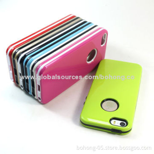 TPU + PC 3-in-1 Cases for iPhone 5s, Different Colors Available, 500 Pieces MOQ Each Color